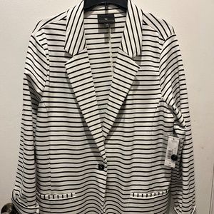 Black and White Stripe Blazer XXL